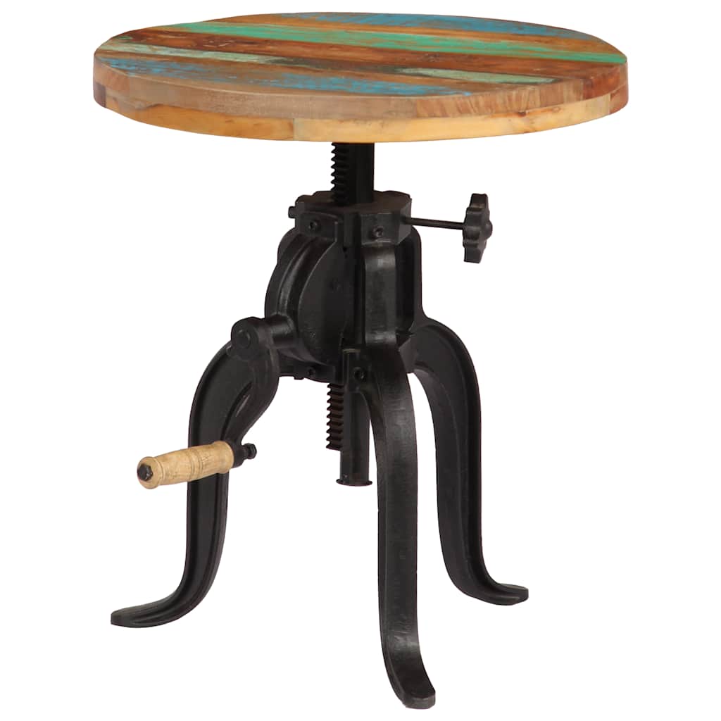 Side Table 45x (45-62) and Cast Iron Solid reclaimed wood