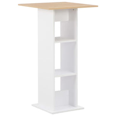 vidaXL Bar Table White and Sonoma Oak 60x60x110 cm 1