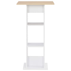 vidaXL Bar Table White and Sonoma Oak 60x60x110 cm 2