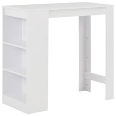 vidaXL Bar Table with Shelf White 110x50x103 cm 1