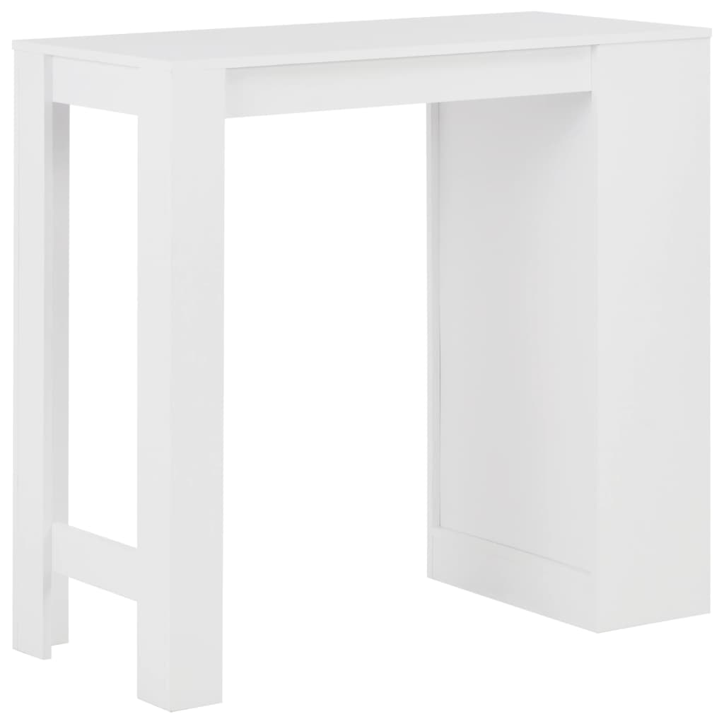 vidaXL Bar Table with Shelf White 110x50x103 cm 3