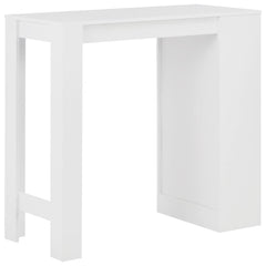 vidaXL Bar Table with Shelf White 110x50x103 cm 3