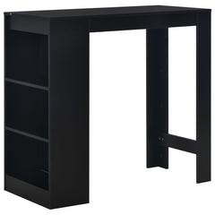 vidaXL Bar Table with Shelf Black 110x50x103 cm 1