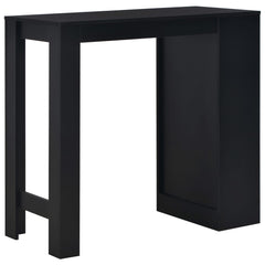 vidaXL Bar Table with Shelf Black 110x50x103 cm 3