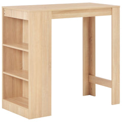vidaXL Bar Table with Shelf Oak 110x50x103 cm 1