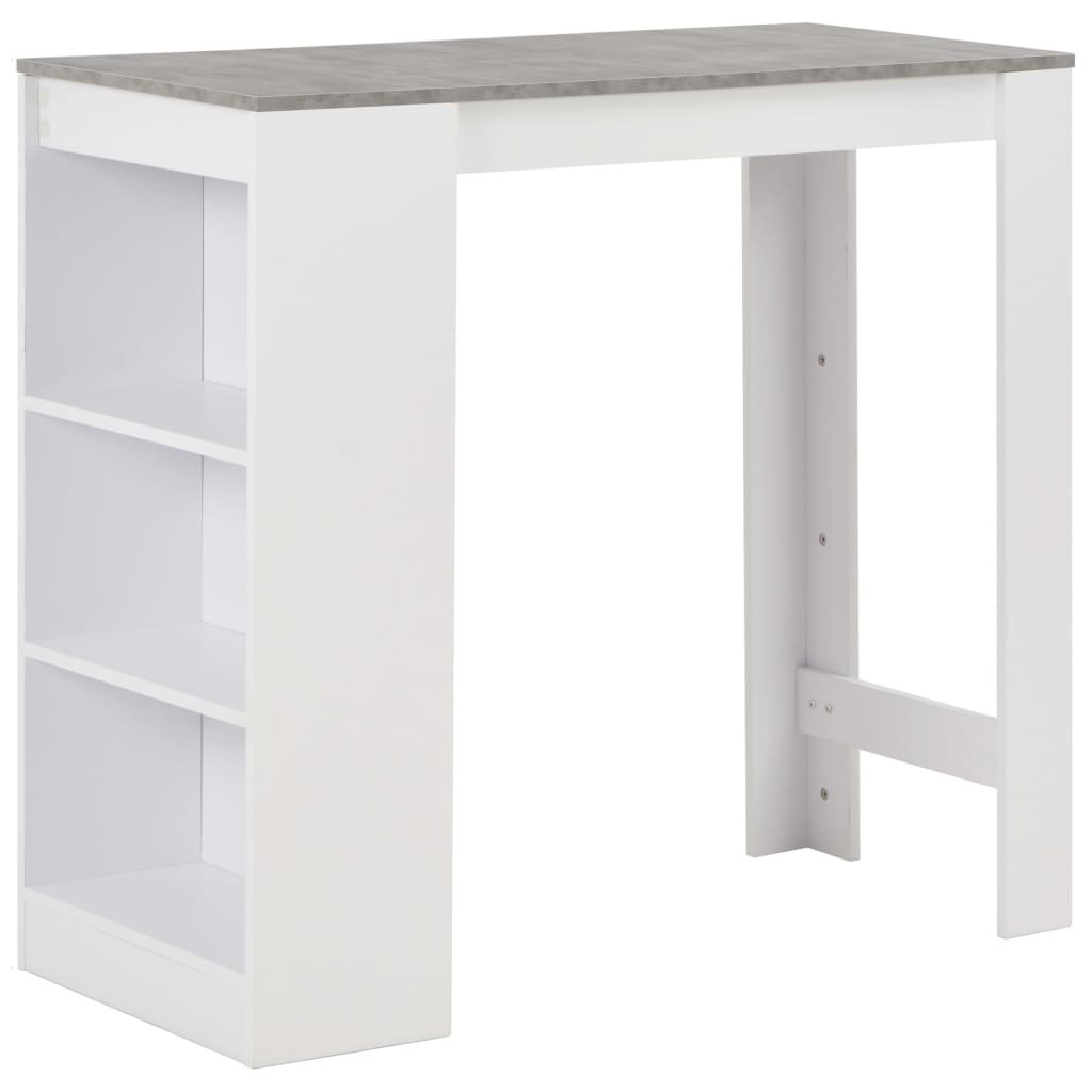 vidaXL Bar Table with Shelf White 110x50x103 cm 1