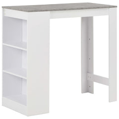vidaXL Bar Table with Shelf White 110x50x103 cm 1