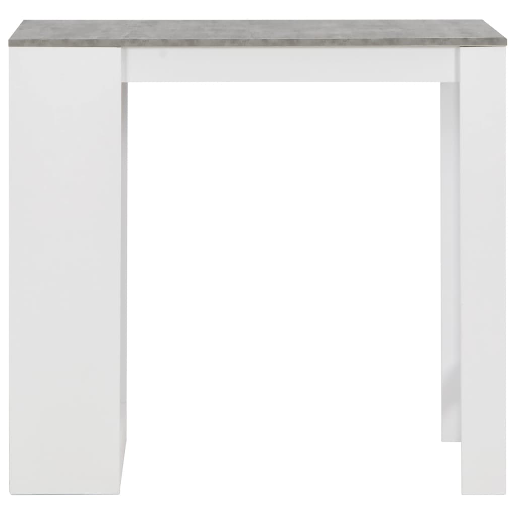 vidaXL Bar Table with Shelf White 110x50x103 cm 2