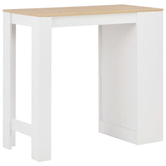 vidaXL Bar Table with Shelf White 110x50x103 cm 3