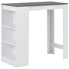 vidaXL Bar Table with Shelf White 110x50x103 cm 1