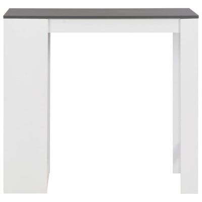 Bar Table with Shelf White 110x50x103 cm