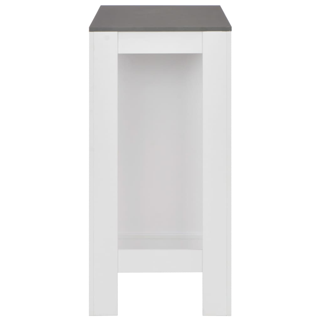 vidaXL Bar Table with Shelf White 110x50x103 cm 4