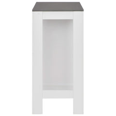 vidaXL Bar Table with Shelf White 110x50x103 cm 4