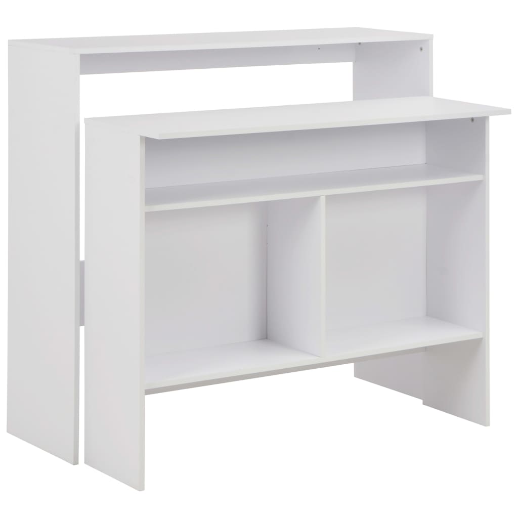 vidaXL Bar Table with 2 Table Tops White 130x40x120 cm 1