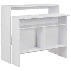 vidaXL Bar Table with 2 Table Tops White 130x40x120 cm 1