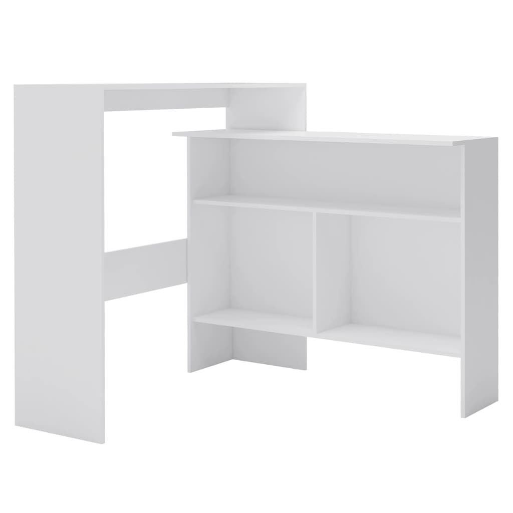 vidaXL Bar Table with 2 Table Tops White 130x40x120 cm 2