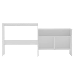 vidaXL Bar Table with 2 Table Tops White 130x40x120 cm 3