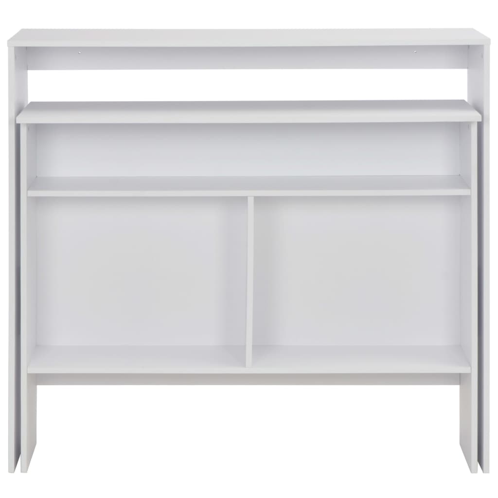 vidaXL Bar Table with 2 Table Tops White 130x40x120 cm 4