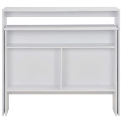 vidaXL Bar Table with 2 Table Tops White 130x40x120 cm 4