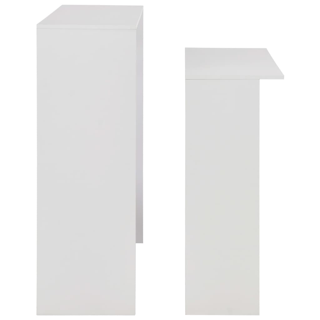vidaXL Bar Table with 2 Table Tops White 130x40x120 cm 6