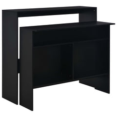 vidaXL Bar Table with 2 Table Tops Black 130x40x120 cm 1