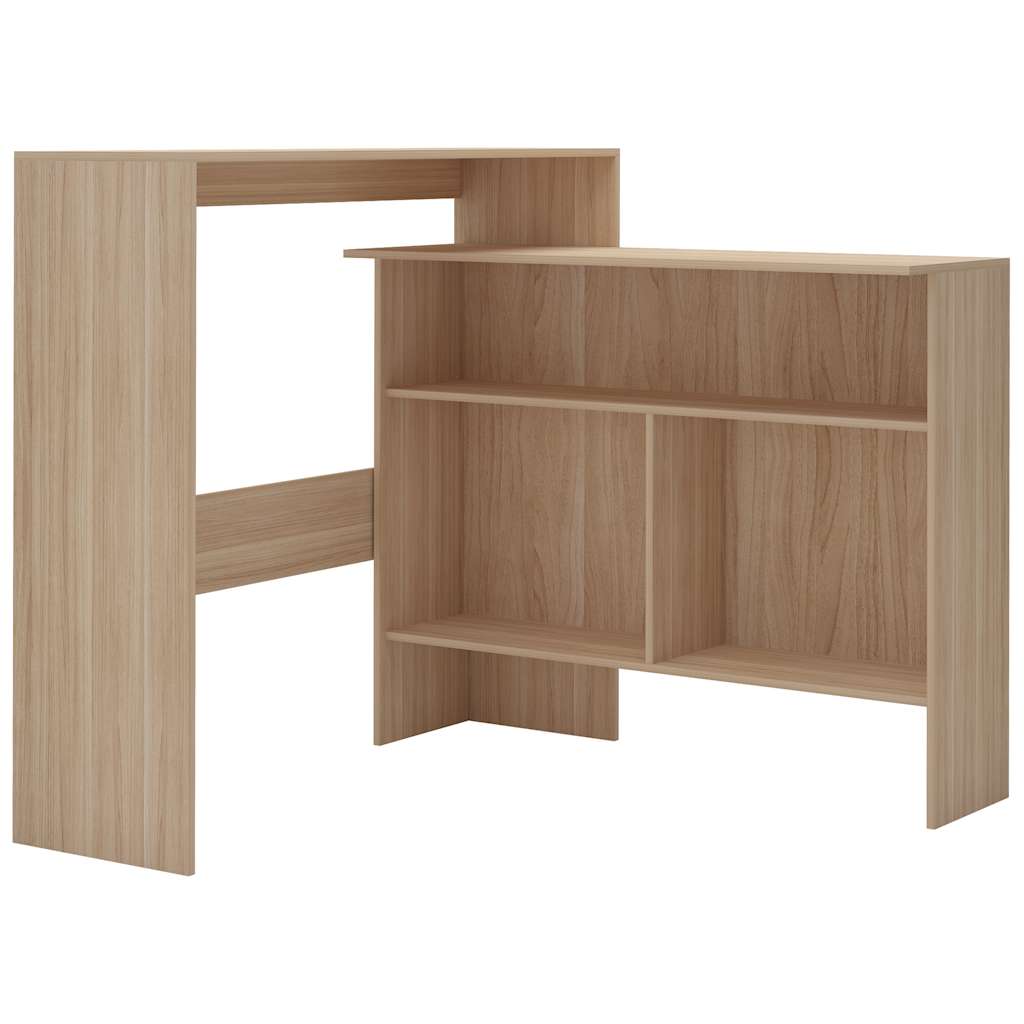 vidaXL Bar Table with 2 Table Tops Oak 130x40x120 cm 2