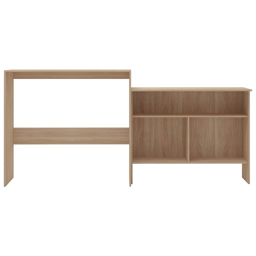 vidaXL Bar Table with 2 Table Tops Oak 130x40x120 cm 3