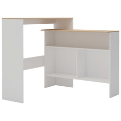 vidaXL Bar Table with 2 Table Tops White and Oak 130x40x120 cm 2