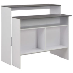 vidaXL Bar Table with 2 Table Tops White and Grey 130x40x120 cm 1