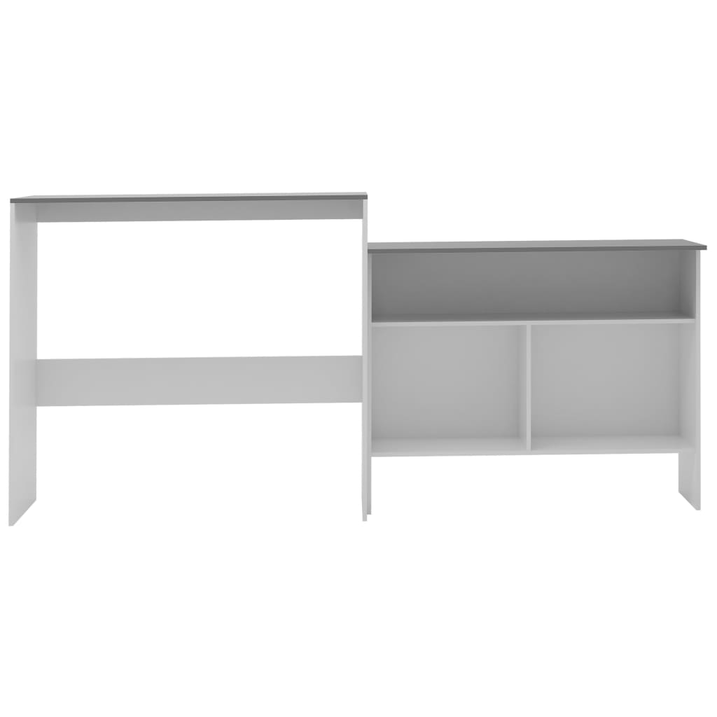 vidaXL Bar Table with 2 Table Tops White and Grey 130x40x120 cm 3