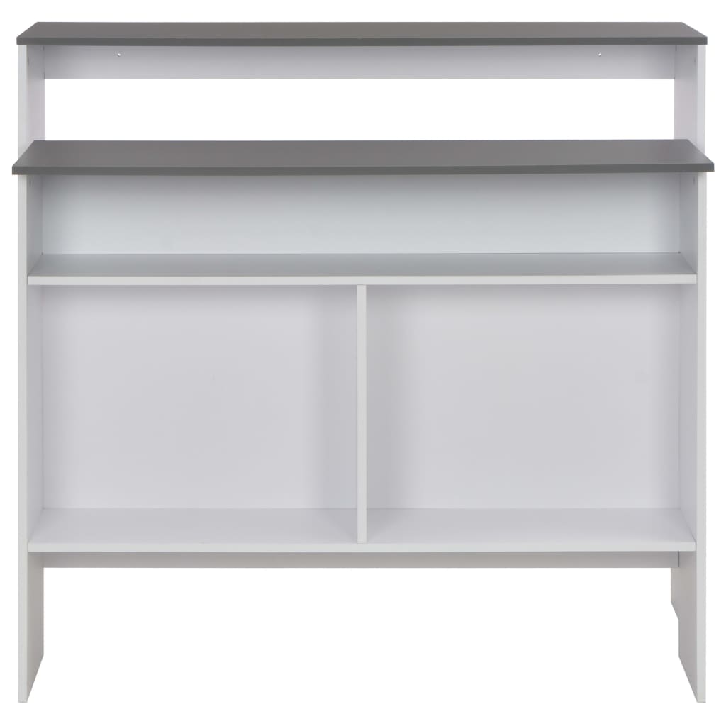 vidaXL Bar Table with 2 Table Tops White and Grey 130x40x120 cm 5