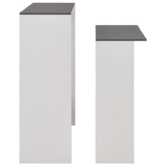 vidaXL Bar Table with 2 Table Tops White and Grey 130x40x120 cm 6
