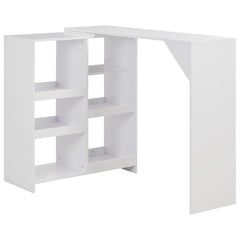vidaXL Bar Table with Moveable Shelf White 138x39x110 cm 1