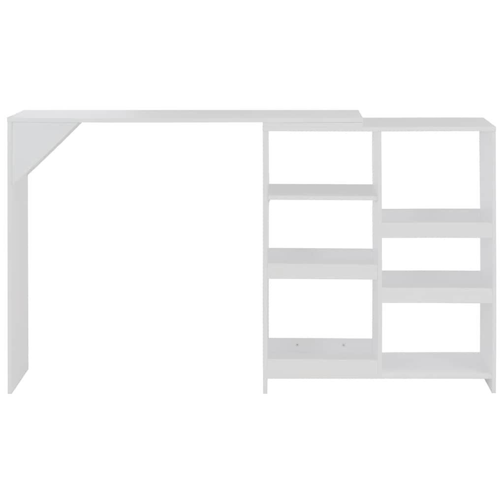 vidaXL Bar Table with Moveable Shelf White 138x39x110 cm 2