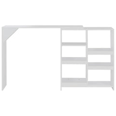 vidaXL Bar Table with Moveable Shelf White 138x39x110 cm 2