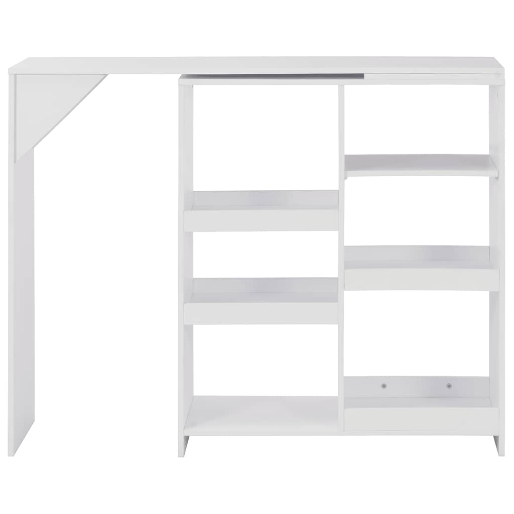 vidaXL Bar Table with Moveable Shelf White 138x39x110 cm 3