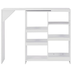 vidaXL Bar Table with Moveable Shelf White 138x39x110 cm 3