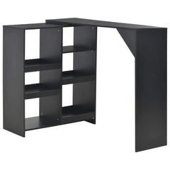 vidaXL Bar Table with Moveable Shelf Black 138x39x110 cm 1