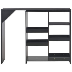 vidaXL Bar Table with Moveable Shelf Black 138x39x110 cm 3