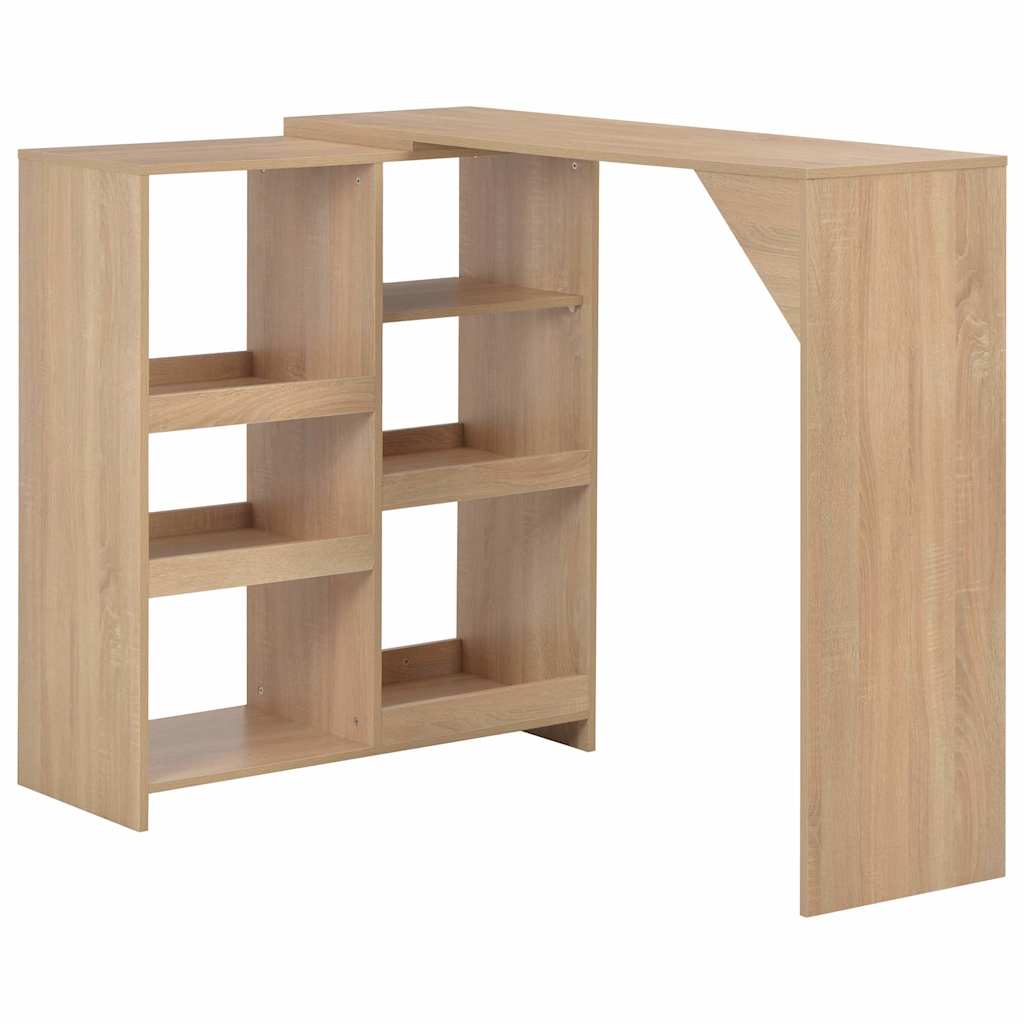 vidaXL Bar Table with Moveable Shelf Oak 138x39x110 cm 1