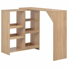 vidaXL Bar Table with Moveable Shelf Oak 138x39x110 cm 1