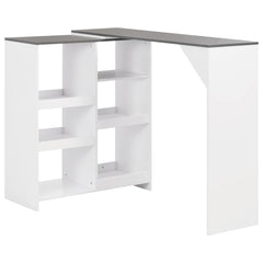 vidaXL Bar Table with Moveable Shelf White 138x39x110 cm 1