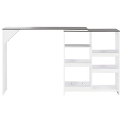 vidaXL Bar Table with Moveable Shelf White 138x39x110 cm 2