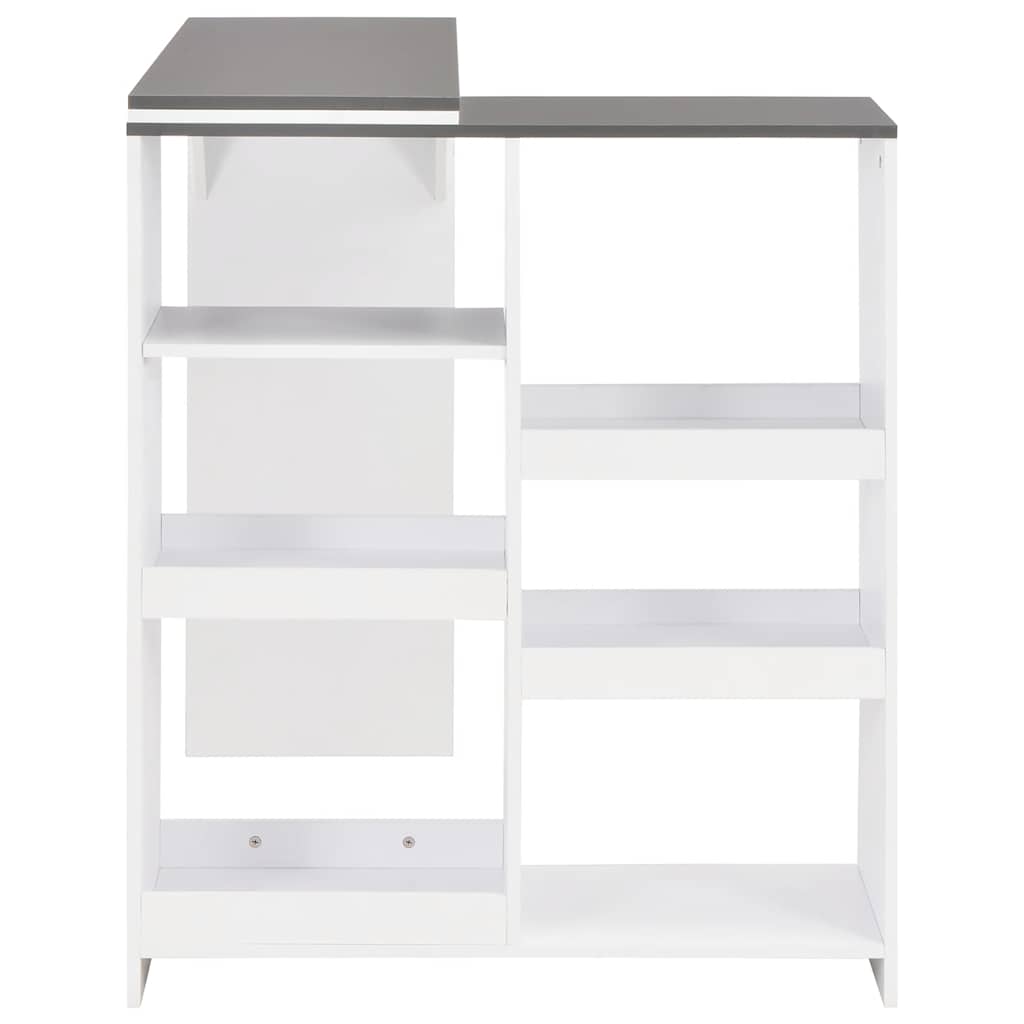 vidaXL Bar Table with Moveable Shelf White 138x39x110 cm 4