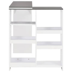vidaXL Bar Table with Moveable Shelf White 138x39x110 cm 4