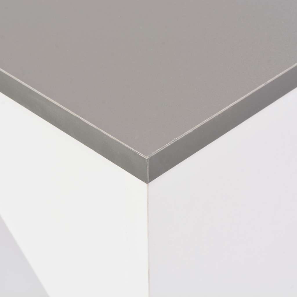 vidaXL Bar Table with Moveable Shelf White 138x39x110 cm 5