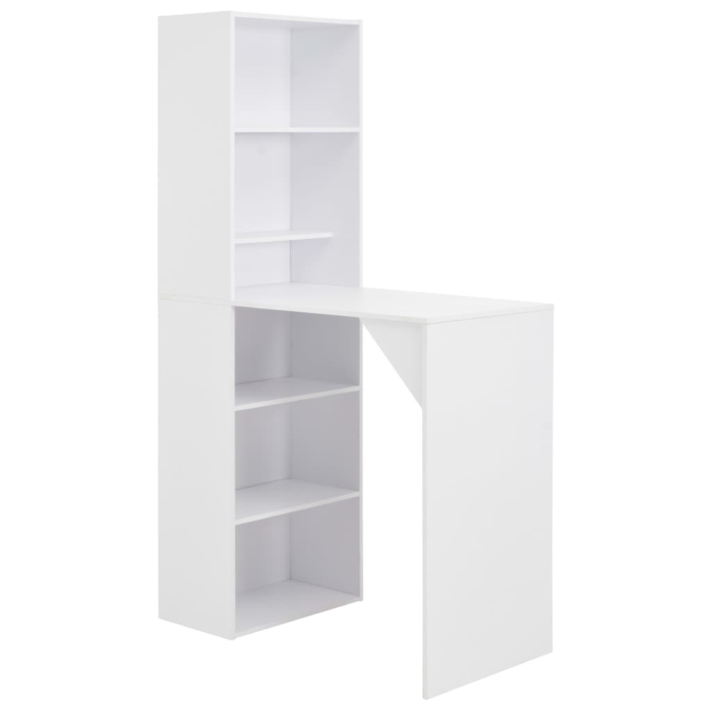vidaXL Bar Table with Cabinet White 115x59x200 cm 1