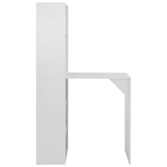 vidaXL Bar Table with Cabinet White 115x59x200 cm 2