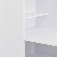vidaXL Bar Table with Cabinet White 115x59x200 cm 5