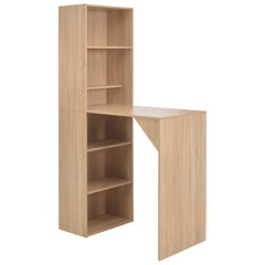 vidaXL Bar Table with Cabinet Oak 115x59x200 cm 1